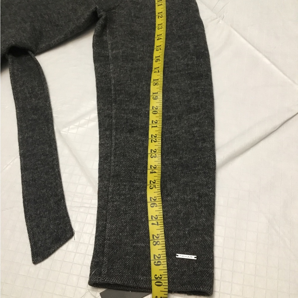 TAHARI Gray Open Front Belted Coat - Picture 5 of 14
